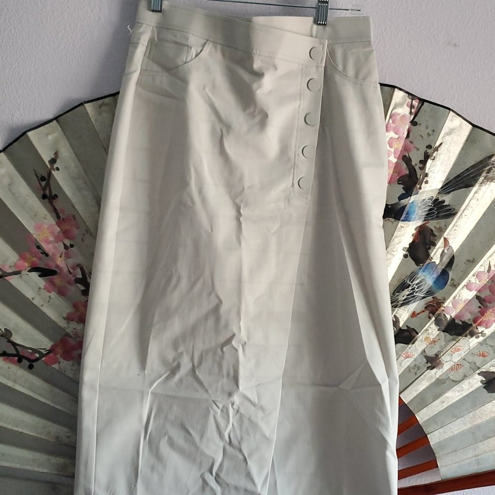 Zara asymmetrical button midi skirt